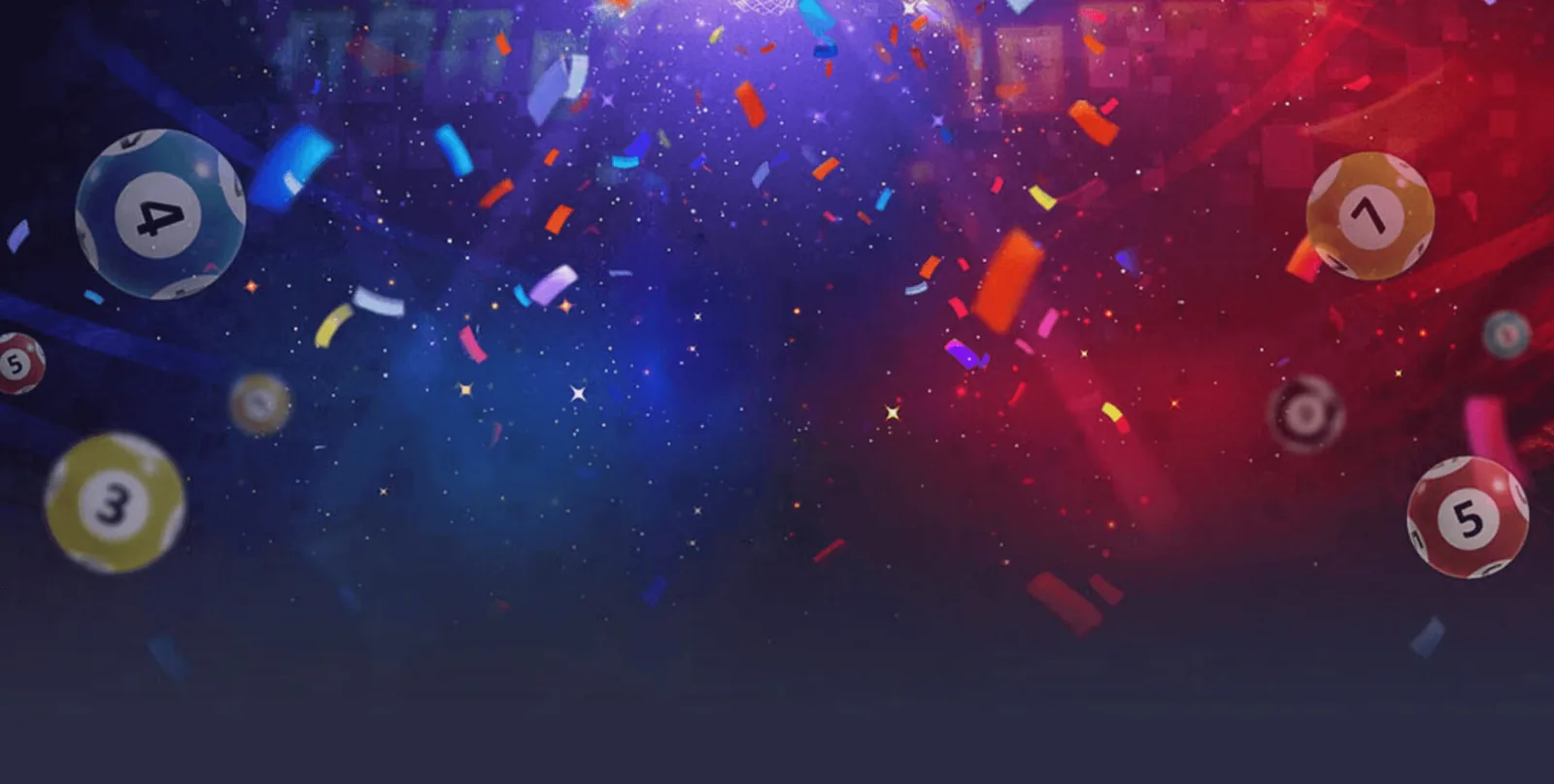 Lottery balls and confetti